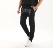 Unisex Taş Detaylı Eşofman Altı - Siyah resmi